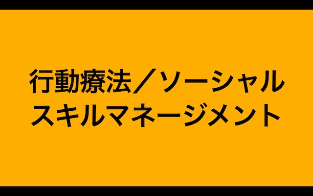 行動療法・ソーシャルスキルマネージメント
